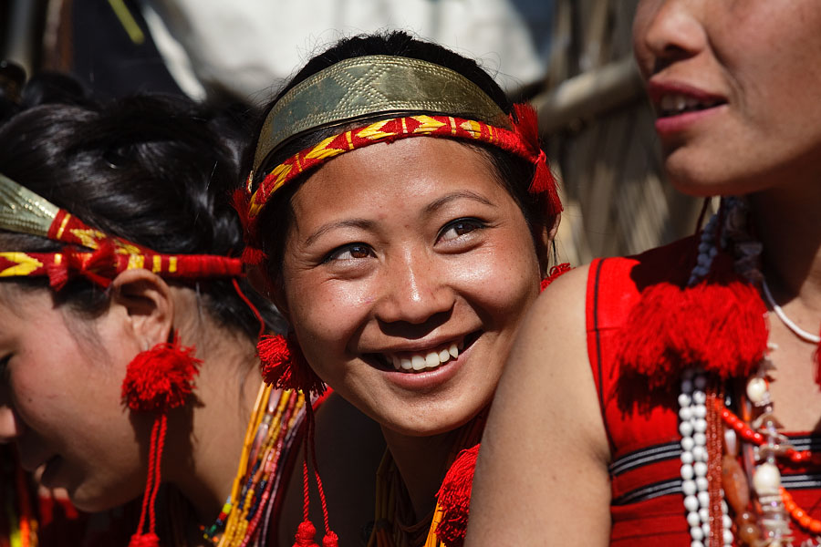  Young women from the Phom Naga clan